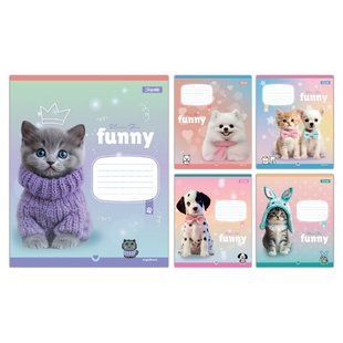 Зошит учнівський шкільний 1 Вересня Funny Pets А5 12 аркушів лінія