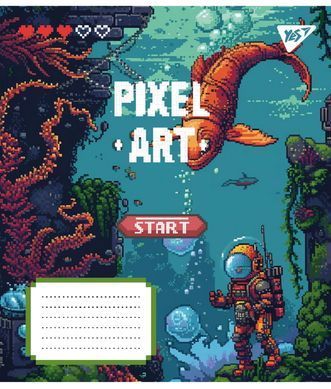 Зошит шкільний Yes Pixel art 12 аркушів лінія