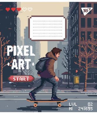 Зошит шкільний Yes Pixel art 12 аркушів лінія
