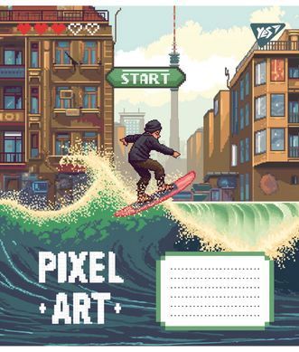 Зошит шкільний Yes Pixel art 12 аркушів лінія