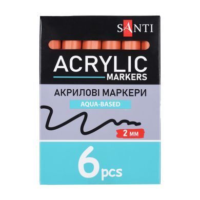 Маркер акриловый SANTI SAC-06 коричневый 2 мм