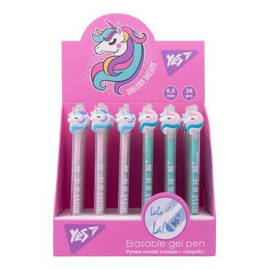 Ручка гелевая YES пиши-стирай &laquo;Unicorn dreams&raquo; автоматическая, 0,5 мм, синяя