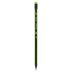 Олівець чорнографітний YES Neon Stripes трикутний з ластиком