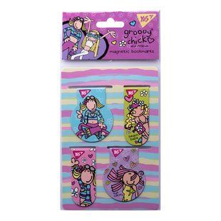 Закладки магнитные YES "Groovy Chick", 4 шт