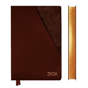 Щоденник А5 Leo Planner датований 2026 "Whisky", твердий, коричневий, 368 сторінок