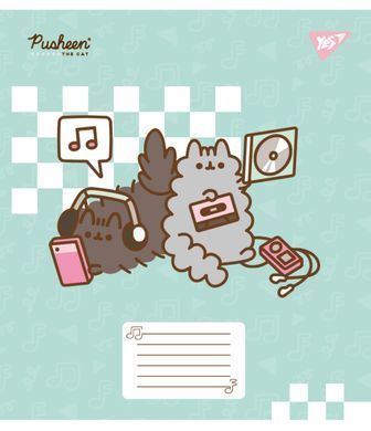 А5+ 12 аркушів Yes Pusheen in music нотний зошит