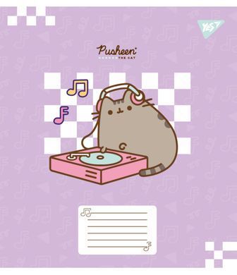 А5+ 12 аркушів Yes Pusheen in music нотний зошит