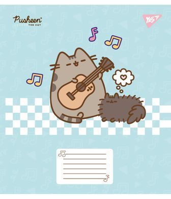 А5+ 12 аркушів Yes Pusheen in music нотний зошит