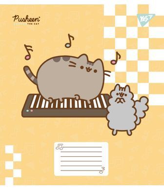 А5+ 12 аркушів Yes Pusheen in music нотний зошит