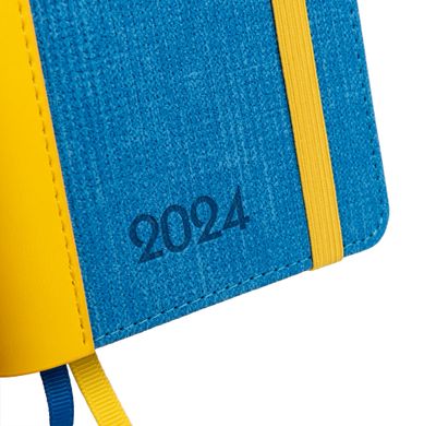 Ежедневник А6 Leo Planner датированный 2024 Patriot I желто синий