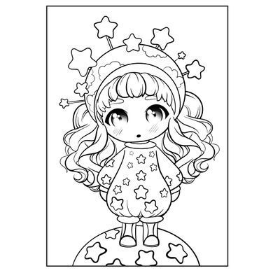 Раскраска А4 1Вересня Anime baby girls 12 стр.