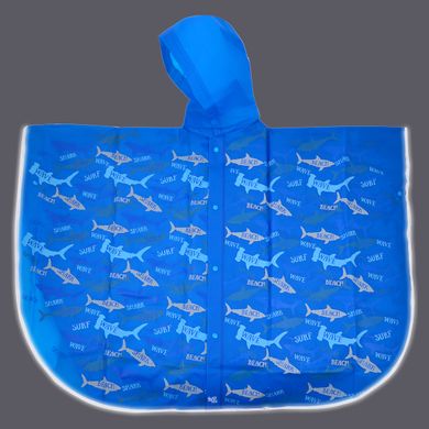 Дощовик-пончо YES зі світловідбиваючим кантом «Акули»
