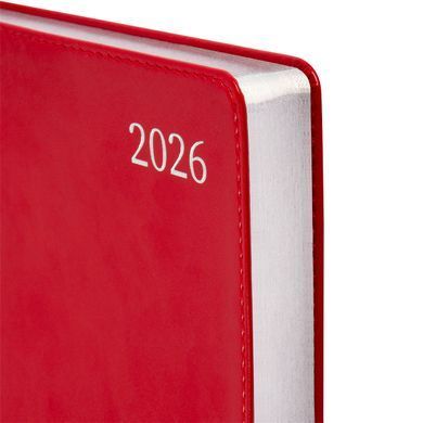 Ежедневник А5 Leo Planner датированный 2026 "Aldento", интегральный, красный, 368 страниц