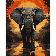 Картина по номерам SANTI Слон с металлизированными красками 40х50