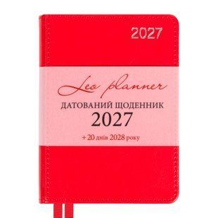 Ежедневник Leo Planner City А6 датированный 2027 твердый красный 352 страницы