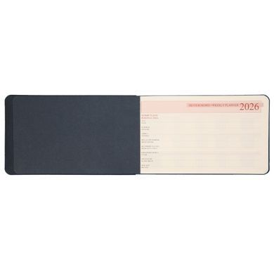 Щотижневик 10х17см Leo Planner датований 2026 "Binario", м'який, синій, 128 сторінок