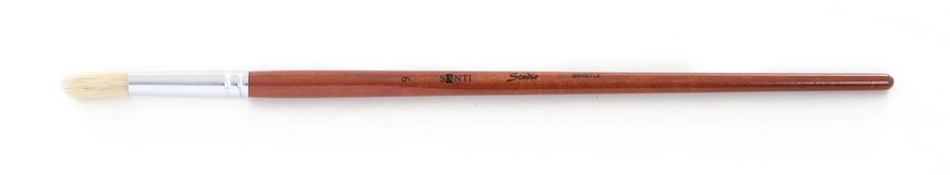 Кисть худож. щетина "Santi Studio", длинная ручка, круглая, №9.