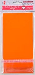 Набор оранжевых заготовок для открыток, 10см*20см, 230г/м2, 5шт.