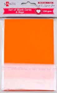 Набор оранжевых заготовок для открыток, 10см*15см, 230г/м2, 5шт.