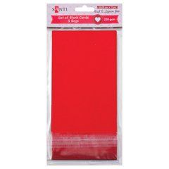 Набор красных заготовок для открыток, 10см*20см, 230г/м2, 5шт.
