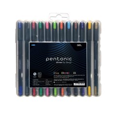 Ручка гелевая "Pentonic" 12 цветов PVC бокс 0,6 мм "LINC"