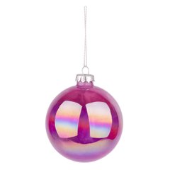 Новогодний шар Novogod'ko, стекло, 12 см, розовый, глянец, мрамор