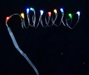 Електрогірлянди Yes! Fun LED-нить, 10 ламп, багатобарвна, 0,55 м., 1 реж.міганія, серебрян
