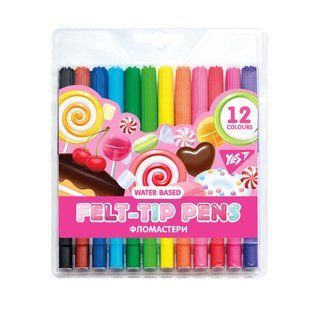 Фломастеры YES 12 цветов Sweet Cream