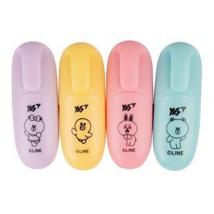 Маркер текстовый YES Line Friends в наборе, 4 шт.