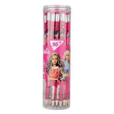 Олівець чорнографітний YES Barbie круглий з ластиком