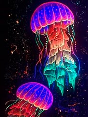 Алмазна мозаїка SANTI Космічні медузи 30*40см на підрамнику