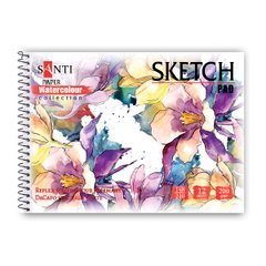 Альбом для акварели SANTI "Flowers", А5, "Paper Watercolour Collection", 12 л, 200 г/м2