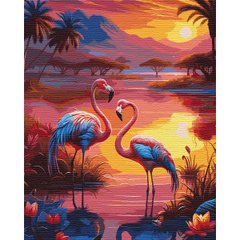 Картина по номерам SANTI Розовые фламинго 40х50 см