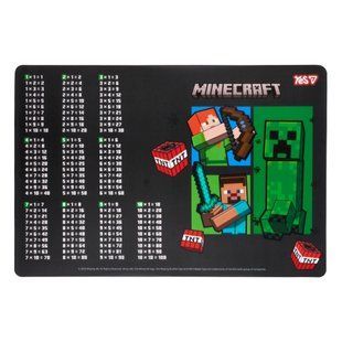 Подкладка для стола пластиковая Yes Minecraft с подсказками таблица умножения 42*29см