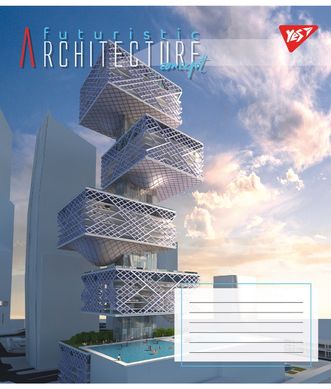 Тетрадь школьная Yes Futuristic architecture 24 листов клетка