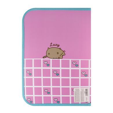 Папка факультативна пластикова на блискавці Yes Pusheen Hearts з кишенею А4