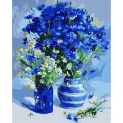 Картина по номерам SANTI Голубые васильки ©juliatomesko_artist 40*50 см