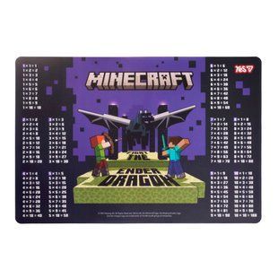 Подкладка для стола пластиковая Yes Minecraft с подсказками таблица умножения 42*29см