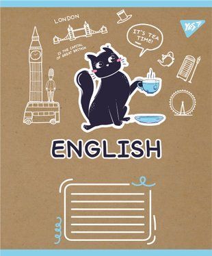 Тетрадь предметная YES АНГЛИЙСКИЙ ЯЗЫК Black cat 48 листов линия
