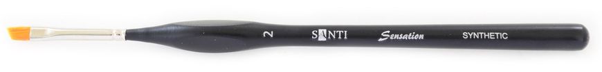 Кисть худож. синтетика "Santi Sensation", короткая ручка с изгибом, угловая, №2.
