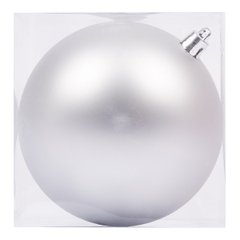 Новогодний шар Novogod'ko, пластик, 10 cм, серебро, матовый