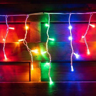 Електрогірлянда-штора LED вулична Yes! Fun, 80 ламп, IP 65, багатобарвна, білий провід