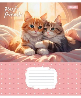 Зошит учнівський шкільний 1 Вересня Pets Frinds А5 12 аркушів лінія
