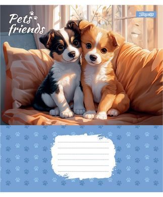 Зошит учнівський шкільний 1 Вересня Pets Frinds А5 12 аркушів лінія