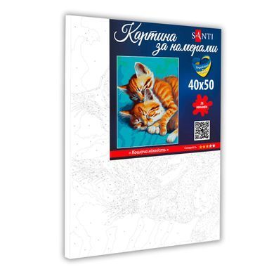 Картина за номерами SANTI Кошача ніжність, 40*50