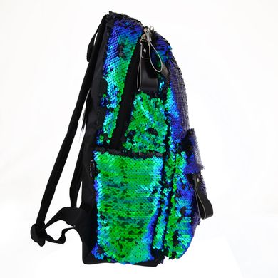 Рюкзак молодежный YES з пайетками GS-01 "Green chameleon"