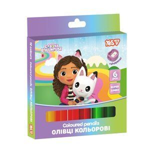 Олівці кольорові Yes Gabby Dollhouse Super JUMBO 6 кольорів
