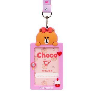 Бейдж силиконовый на ленте YES Line Friends. Choco