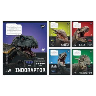 Зошит учнівський шкільний Yes JURASSIC WORLD Strength and Power А5 24 аркушів клітинка