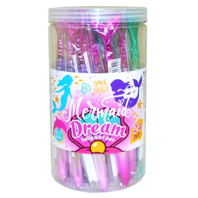 Ручка YES шарико-масляная "Mermaid dream" c жидкостью и глиттером, 3 стержня в комплекте,